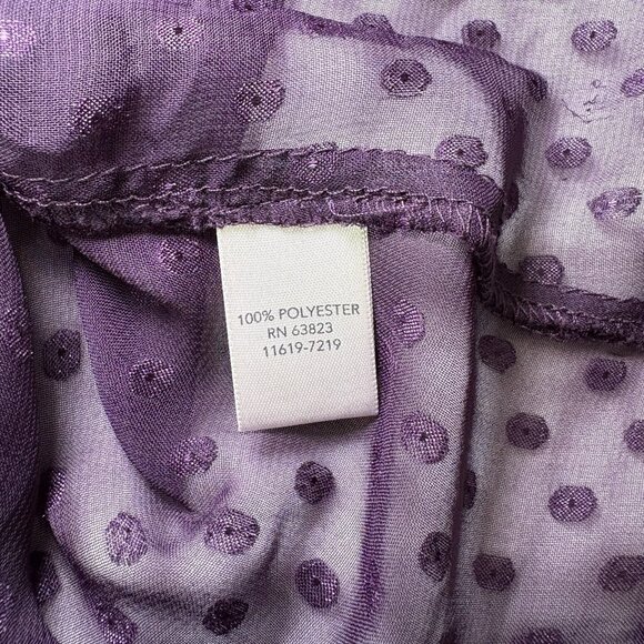 CJ Banks Womens Blouse Size 1X Purple Lace Sheer Boho Fairy Whimsigoth - Picture 7 of 12